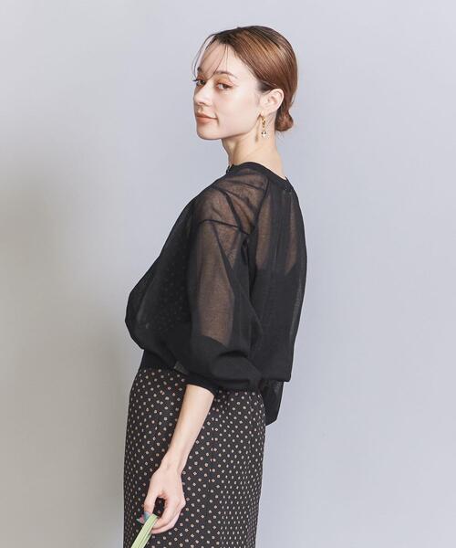 コットンナイロンシアーカーディガン-ウォッシャブル-