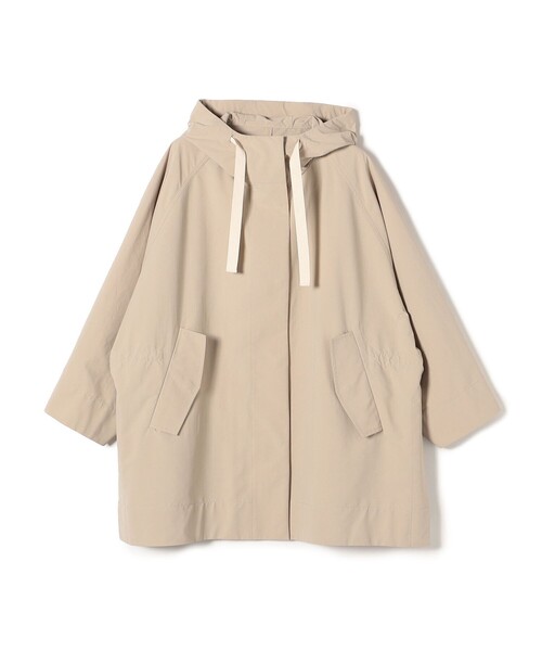 SHIPS（シップス）の「Primary NavyLabel:〈手洗い可能〉フード ポンチョ（ポンチョ・レディース・ベージュ/ダークグレー・ONE SIZE）」の2枚目の写真