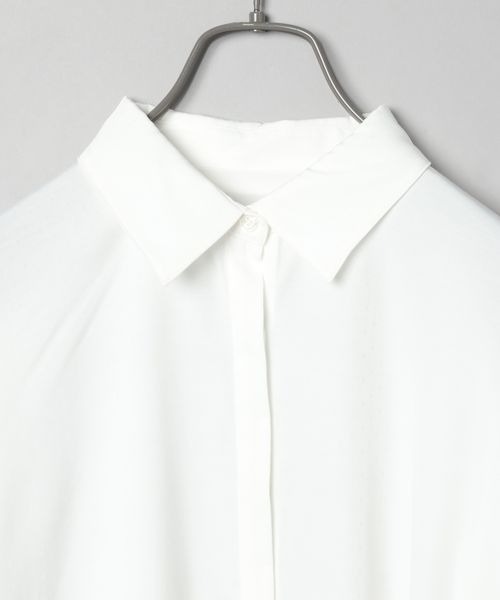 JEANASIS（ジーナシス）の「ドビー2WAYスリーブシャツ/189702（シャツ/ブラウス・レディース・ホワイト/ブルー/スミクロ・FREE）」の6枚目の写真