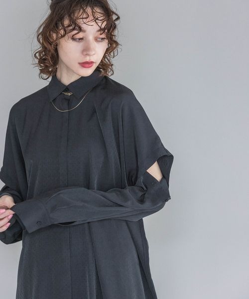 JEANASIS（ジーナシス）の「ドビー2WAYスリーブシャツ/189702（シャツ/ブラウス・レディース・ホワイト/ブルー/スミクロ・FREE）」の21枚目の写真