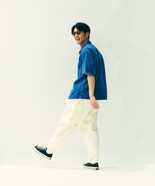 GUNG HO（ガンホー）の「GUNG HO/ガンホー SP GUNGHO FATIGUE SHT S/S/別注 ファティーグシャツ 半袖シャツ（シャツ/ブラウス・メンズ・オリーブ/オフホワイト/ネイビー/ベージュ/ブラック/ブルー・LARGE/MEDIUM）」の21枚目の写真