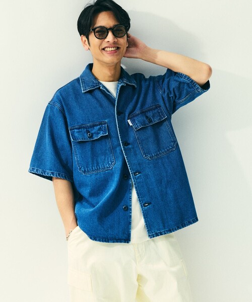 GUNG HO（ガンホー）の「GUNG HO/ガンホー SP GUNGHO FATIGUE SHT S/S/別注 ファティーグシャツ 半袖シャツ（シャツ/ブラウス・メンズ・オリーブ/オフホワイト/ネイビー/ベージュ/ブラック/ブルー・LARGE/MEDIUM）」の22枚目の写真