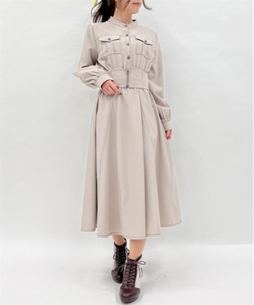 axes femme ベルト付きワンピースコート axes femme｜ハーネスベルト付レースワンピース | Rakuten