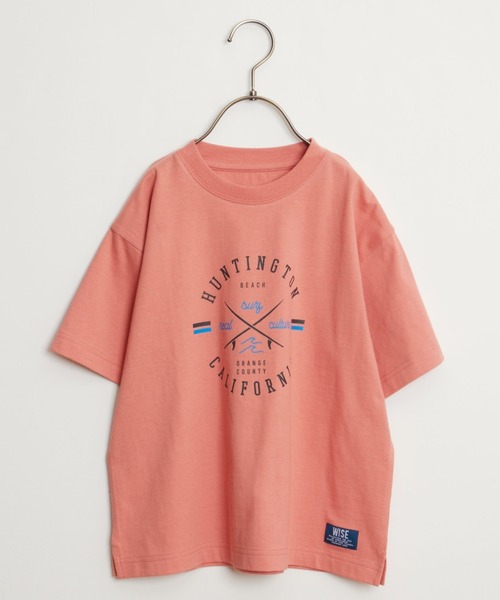ikka(イッカ)の「USAコットン サーフテイストプリントTシャツ(120~160cm)(Tシャツ/カットソー・キッズ・グリーン/ブルー/レッド系その他/オフホワイト・160/130/140/120/150)」の1枚目の写真