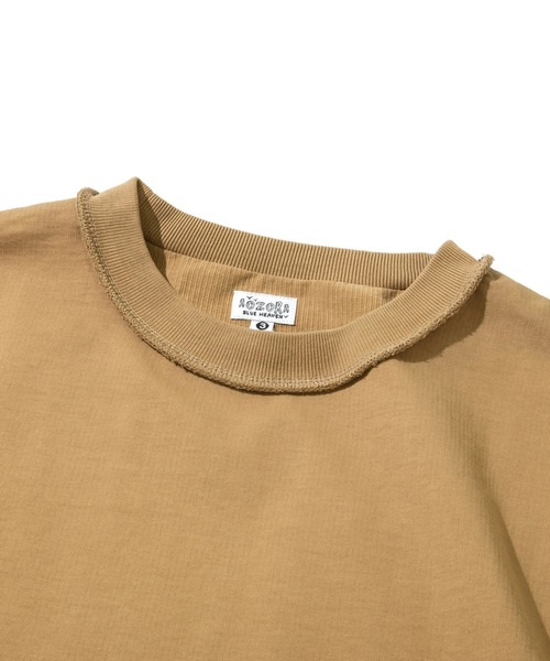 AOZORA（アオゾラ）の「AOZORA/アオゾラ　ストライプインレイカットオフ5分袖（Tシャツ/カットソー・メンズ・ブルー系その他/ブラック/マスタード・MEDIUM/LARGE/X-LARGE）」の4枚目の写真