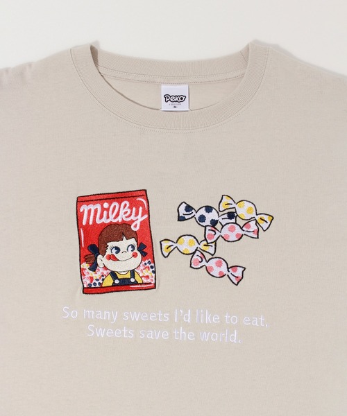 ALWAYS GOOD TIME(オルウェイズグッドタイム)の「【ペコちゃん】天竺総刺繍半袖Tシャツ(Tシャツ/カットソー・レディース・グレー/オレンジ系/ピンク/ライトパープル・L/M)」の8枚目の写真