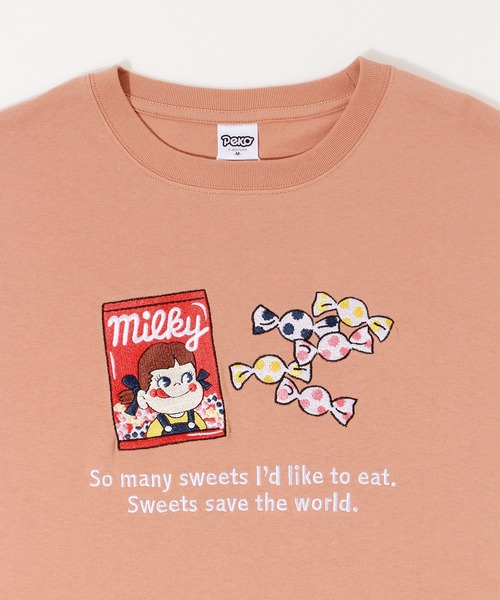 ALWAYS GOOD TIME(オルウェイズグッドタイム)の「【ペコちゃん】天竺総刺繍半袖Tシャツ(Tシャツ/カットソー・レディース・グレー/オレンジ系/ピンク/ライトパープル・L/M)」の11枚目の写真