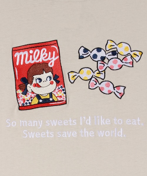 ALWAYS GOOD TIME(オルウェイズグッドタイム)の「【ペコちゃん】天竺総刺繍半袖Tシャツ(Tシャツ/カットソー・レディース・グレー/オレンジ系/ピンク/ライトパープル・L/M)」の16枚目の写真
