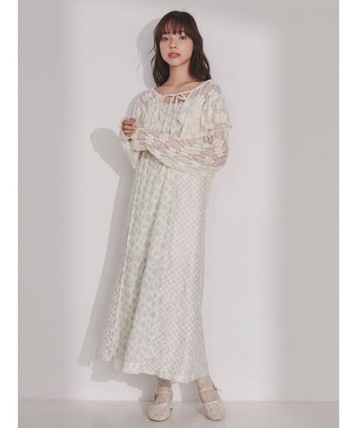 merry jenny（メリージェニー）の「カットレースリボンカーディガン（カーディガン/ボレロ・レディース・ブラック/オフホワイト/アイボリー・FREE）」の8枚目の写真