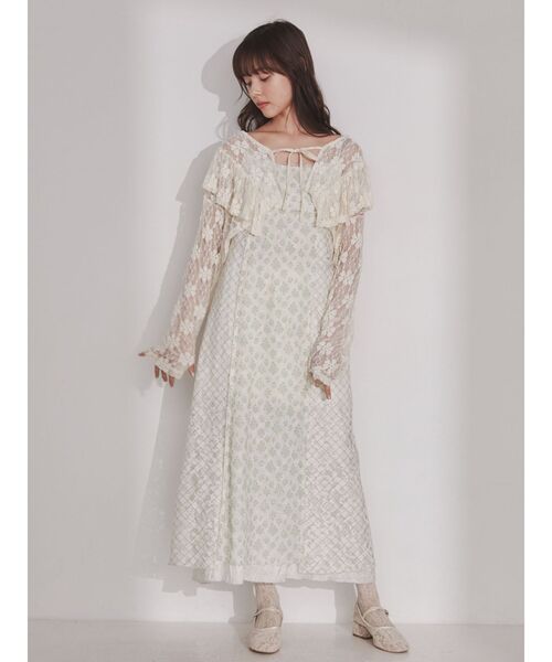 merry jenny（メリージェニー）の「カットレースリボンカーディガン（カーディガン/ボレロ・レディース・ブラック/オフホワイト/アイボリー・FREE）」の12枚目の写真