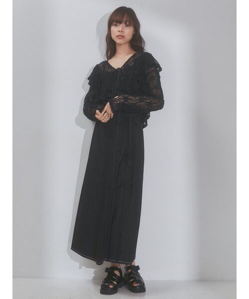 merry jenny（メリージェニー）の「カットレースリボンカーディガン（カーディガン/ボレロ・レディース・ブラック/オフホワイト/アイボリー・FREE）」の11枚目の写真