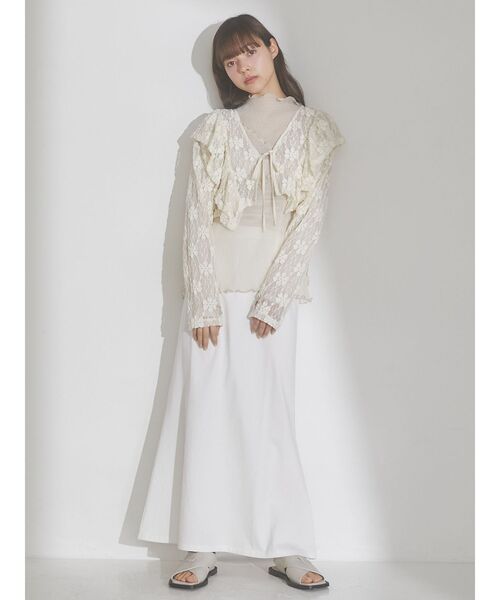 merry jenny（メリージェニー）の「カットレースリボンカーディガン（カーディガン/ボレロ・レディース・ブラック/オフホワイト/アイボリー・FREE）」の22枚目の写真