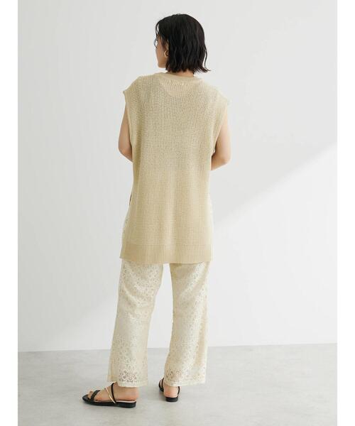 Green　Parks（グリーンパークス）の「格子柄レースパンツ（その他パンツ・レディース・ブラック/ライトベージュ・FREE）」の8枚目の写真