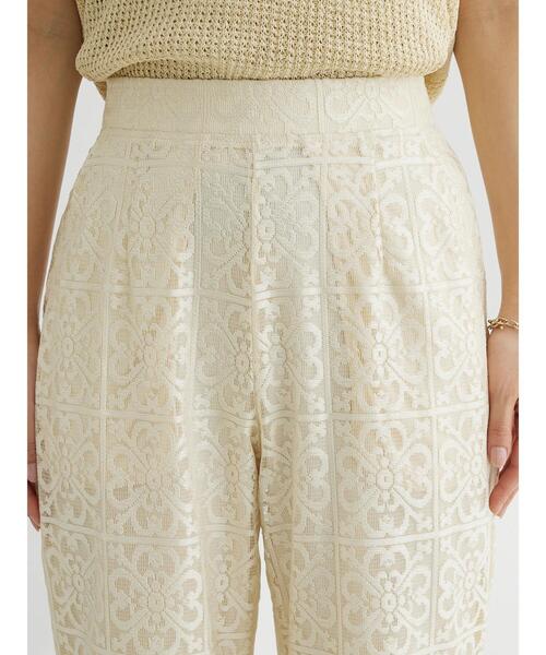 Green　Parks（グリーンパークス）の「格子柄レースパンツ（その他パンツ・レディース・ブラック/ライトベージュ・FREE）」の9枚目の写真