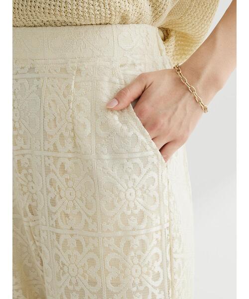 Green　Parks（グリーンパークス）の「格子柄レースパンツ（その他パンツ・レディース・ブラック/ライトベージュ・FREE）」の10枚目の写真