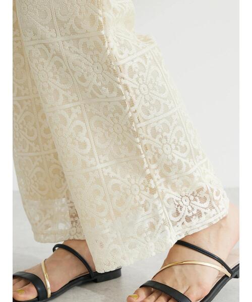 Green　Parks（グリーンパークス）の「格子柄レースパンツ（その他パンツ・レディース・ブラック/ライトベージュ・FREE）」の12枚目の写真