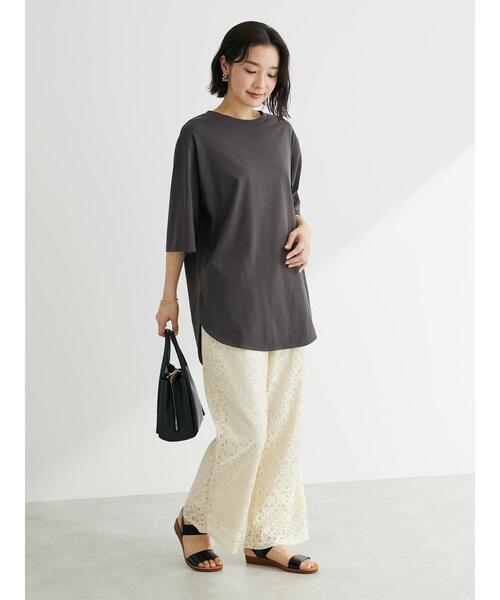 Green　Parks（グリーンパークス）の「格子柄レースパンツ（その他パンツ・レディース・ブラック/ライトベージュ・FREE）」の16枚目の写真