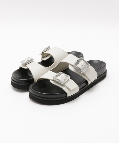 ROPE'（ロペ）の「ビジューバックルサンダル（サンダル・レディース・ブラック/オフホワイト・38/39/36/37）」の5枚目の写真
