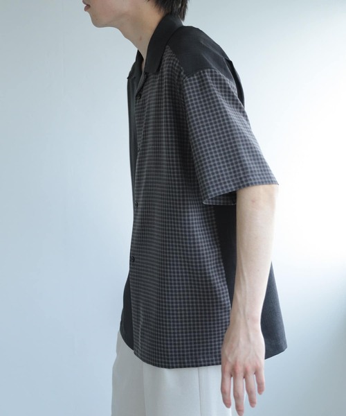 SENSE OF PLACE by URBAN RESEARCH（センスオブプレイスバイアーバンリサーチ）の「『セットアップ対応』『イージーケア』リネンライクブロックドシャツ(5分袖)（シャツ/ブラウス・メンズ・その他1/その他2・MEDIUM/LARGE）」の6枚目の写真