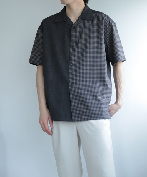 SENSE OF PLACE by URBAN RESEARCH（センスオブプレイスバイアーバンリサーチ）の「『セットアップ対応』『イージーケア』リネンライクブロックドシャツ(5分袖)（シャツ/ブラウス・メンズ・その他1/その他2・MEDIUM/LARGE）」の8枚目の写真