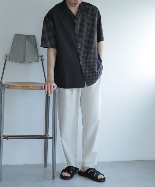 SENSE OF PLACE by URBAN RESEARCH（センスオブプレイスバイアーバンリサーチ）の「『セットアップ対応』『イージーケア』リネンライクブロックドシャツ(5分袖)（シャツ/ブラウス・メンズ・その他1/その他2・MEDIUM/LARGE）」の9枚目の写真