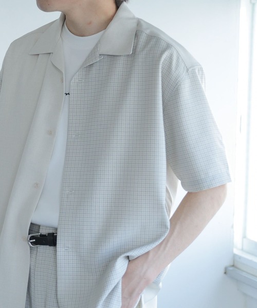 SENSE OF PLACE by URBAN RESEARCH（センスオブプレイスバイアーバンリサーチ）の「『セットアップ対応』『イージーケア』リネンライクブロックドシャツ(5分袖)（シャツ/ブラウス・メンズ・その他1/その他2・MEDIUM/LARGE）」の12枚目の写真