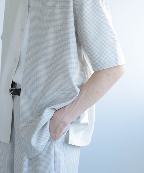 SENSE OF PLACE by URBAN RESEARCH（センスオブプレイスバイアーバンリサーチ）の「『セットアップ対応』『イージーケア』リネンライクブロックドシャツ(5分袖)（シャツ/ブラウス・メンズ・その他1/その他2・MEDIUM/LARGE）」の13枚目の写真