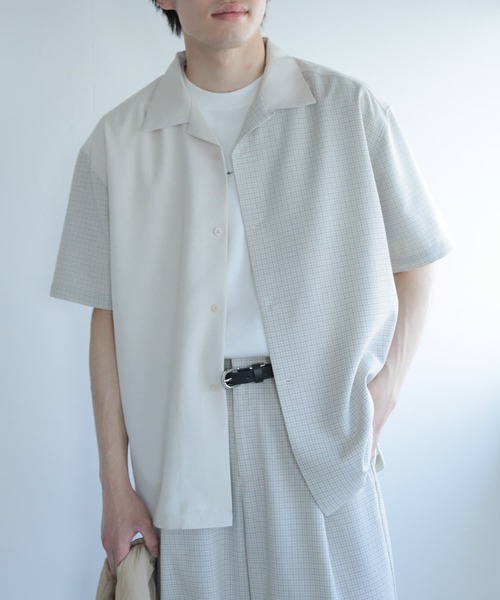 SENSE OF PLACE by URBAN RESEARCH（センスオブプレイスバイアーバンリサーチ）の「『セットアップ対応』『イージーケア』リネンライクブロックドシャツ(5分袖)（シャツ/ブラウス・メンズ・その他1/その他2・MEDIUM/LARGE）」の14枚目の写真