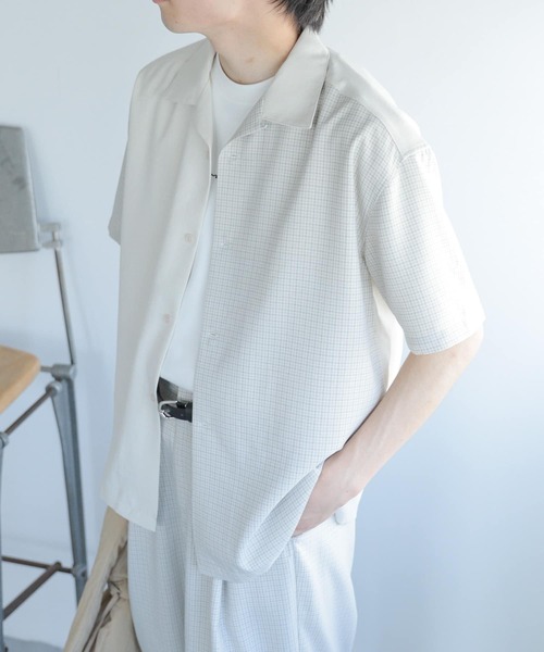 SENSE OF PLACE by URBAN RESEARCH（センスオブプレイスバイアーバンリサーチ）の「『セットアップ対応』『イージーケア』リネンライクブロックドシャツ(5分袖)（シャツ/ブラウス・メンズ・その他1/その他2・MEDIUM/LARGE）」の16枚目の写真