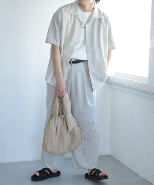 SENSE OF PLACE by URBAN RESEARCH（センスオブプレイスバイアーバンリサーチ）の「『セットアップ対応』『イージーケア』リネンライクブロックドシャツ(5分袖)（シャツ/ブラウス・メンズ・その他1/その他2・MEDIUM/LARGE）」の19枚目の写真