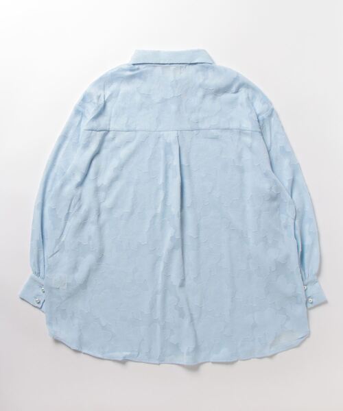 one way（ワンウェイ）の「オパールジャガードシャツ（シャツ/ブラウス・レディース・ライトグリーン/ベージュ/ホワイト/ライトブルー・FREE）」の5枚目の写真