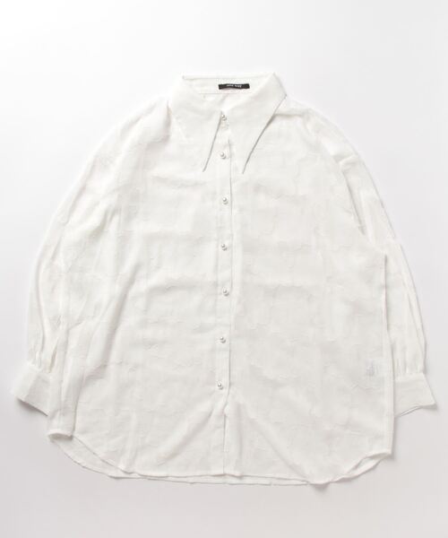 one way（ワンウェイ）の「オパールジャガードシャツ（シャツ/ブラウス・レディース・ライトグリーン/ベージュ/ホワイト/ライトブルー・FREE）」の19枚目の写真