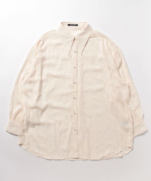 one way（ワンウェイ）の「オパールジャガードシャツ（シャツ/ブラウス・レディース・ライトグリーン/ベージュ/ホワイト/ライトブルー・FREE）」の7枚目の写真