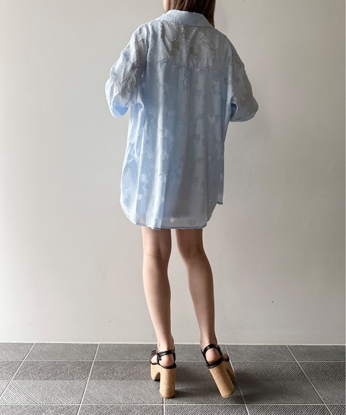 one way（ワンウェイ）の「オパールジャガードシャツ（シャツ/ブラウス・レディース・ライトグリーン/ベージュ/ホワイト/ライトブルー・FREE）」の10枚目の写真