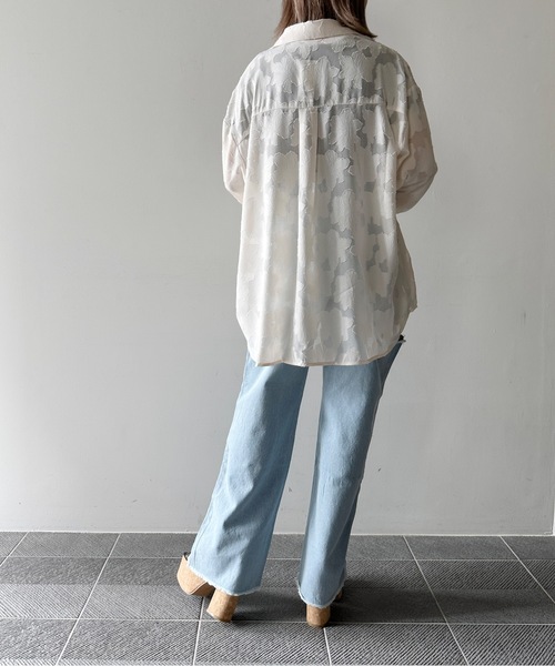 one way（ワンウェイ）の「オパールジャガードシャツ（シャツ/ブラウス・レディース・ライトグリーン/ベージュ/ホワイト/ライトブルー・FREE）」の14枚目の写真