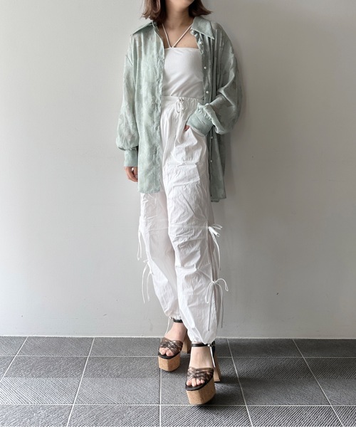 one way（ワンウェイ）の「オパールジャガードシャツ（シャツ/ブラウス・レディース・ライトグリーン/ベージュ/ホワイト/ライトブルー・FREE）」の16枚目の写真