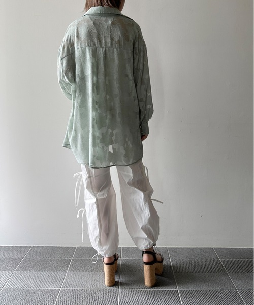 one way（ワンウェイ）の「オパールジャガードシャツ（シャツ/ブラウス・レディース・ライトグリーン/ベージュ/ホワイト/ライトブルー・FREE）」の18枚目の写真