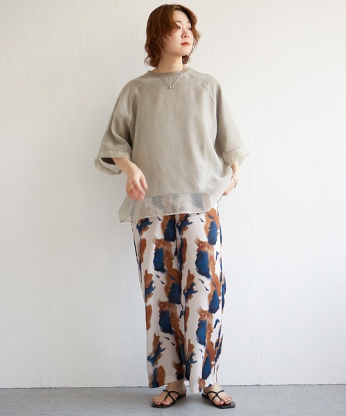 notch.（ノッチ）の「水彩デシンパンツ（その他パンツ・レディース・ブラウン/ネイビー/イエロー・M）」の17枚目の写真