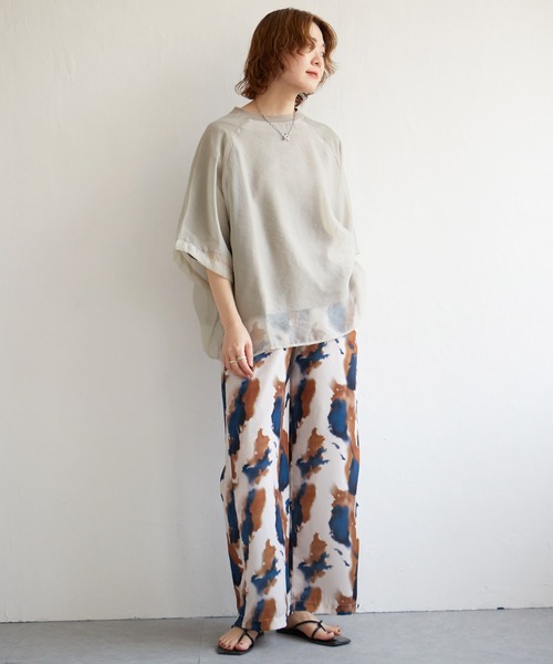 notch.（ノッチ）の「水彩デシンパンツ（その他パンツ・レディース・ブラウン/ネイビー/イエロー・M）」の18枚目の写真