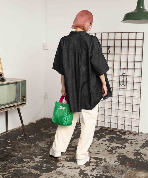 PBLIM（ページボーイリム）の「PAGEBOYLIM/ルーズデニムシャツ（シャツ/ブラウス・レディース・ブラック/ブルー・FREE）」の7枚目の写真