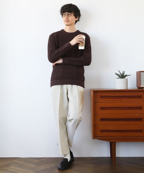 SPU(スプ)の「リラクシングシルエットセンタープレススラックスパンツ ポリストレッチ生地/テックリネン生地(スラックス・メンズ・ブラック/グレー/オフホワイト/チャコール/ネイビー系/グレー系/グレー系2/ブラック系・L/M/XL)」の16枚目の写真