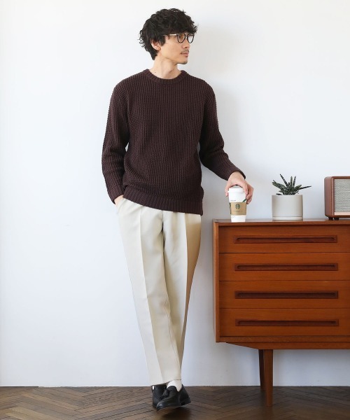 SPU(スプ)の「リラクシングシルエットセンタープレススラックスパンツ ポリストレッチ生地/テックリネン生地(スラックス・メンズ・ブラック/グレー/オフホワイト/チャコール/ネイビー系/グレー系/グレー系2/ブラック系・L/M/XL)」の17枚目の写真