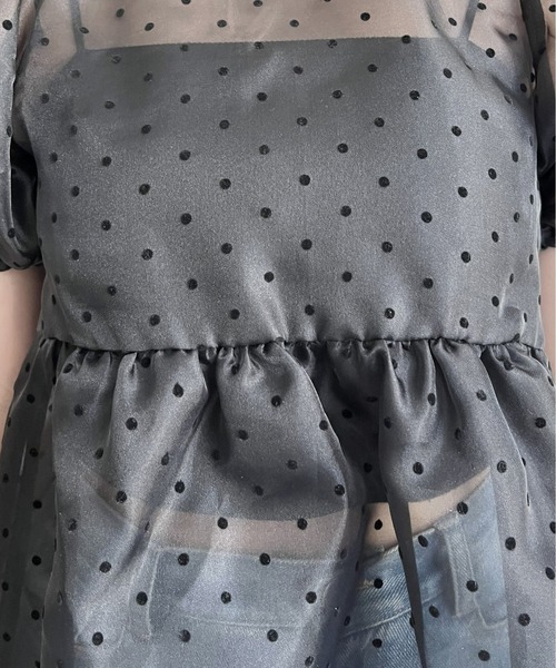 prose verse（プロズヴェール）の「フロッキードットオーガンジーペプラムブラウス（シャツ/ブラウス・レディース・ブラック・MEDIUM）」の14枚目の写真