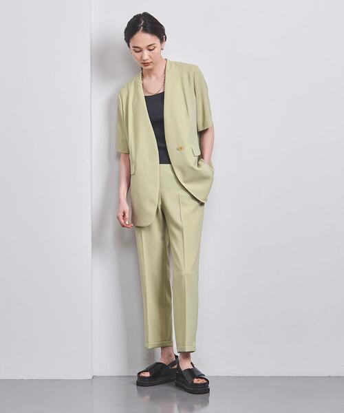 UNITED ARROWS(ユナイテッドアローズ)の「P/CU ハイウエスト ダブル パンツ(その他パンツ・レディース・ネイビー/ライム・36/38)」の7枚目の写真