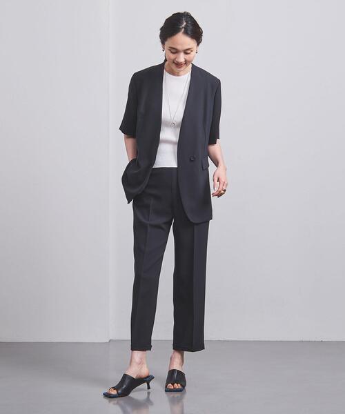 UNITED ARROWS(ユナイテッドアローズ)の「P/CU ハイウエスト ダブル パンツ(その他パンツ・レディース・ネイビー/ライム・36/38)」の14枚目の写真