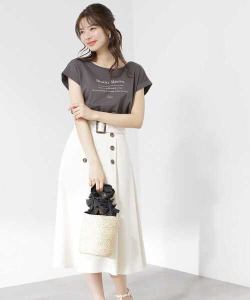 PROPORTION BODY DRESSING(プロポーションボディドレッシング)の「<E>刺繍ロゴTシャツ / 1213167501(Tシャツ/カットソー・レディース・ホワイト/ダークグレー/グレー・FREE)」の3枚目の写真