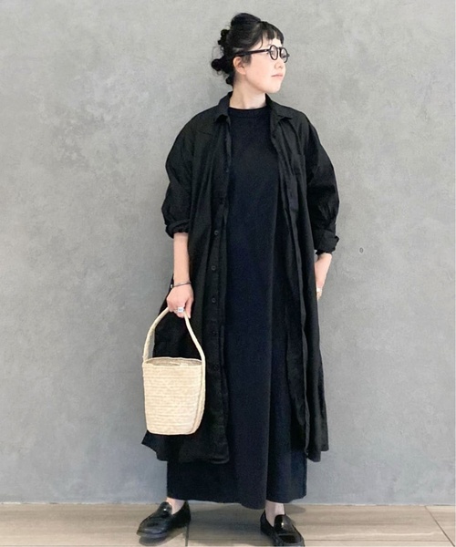 JOURNAL STANDARD LUXE(ジャーナルスタンダード ラックス)の「《追加2》クラシックテンジク スタンダードクルーネックワンピース(ワンピース・レディース・ブラック/ホワイト×ホワイト・MEDIUM/SMALL)」の7枚目の写真