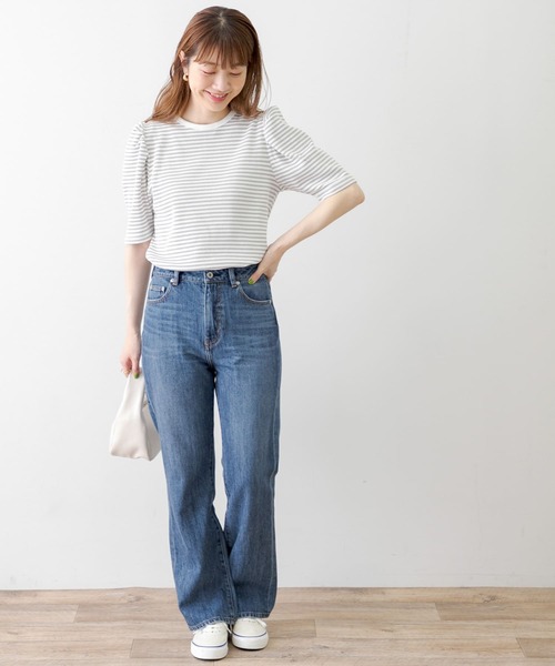 本日SALE♡新品♡定価18,700 BOMBORI パフスリーブカットソー　T パフスリーブフライス/ジャガードロングTシャツ[LAA4-21R802