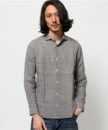 ivory court | フレンチリネン チェックカッタウェイ シャツ(シャツ/ブラウス)