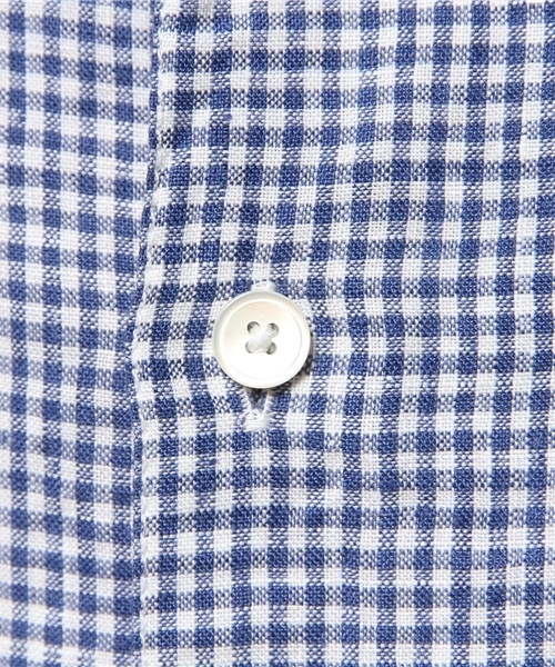 ivory court（アイボリーコート）の「フレンチリネン チェックカッタウェイ シャツ（シャツ/ブラウス・メンズ・ブラック/ネイビー/レッド・38/40/36）」の12枚目の写真